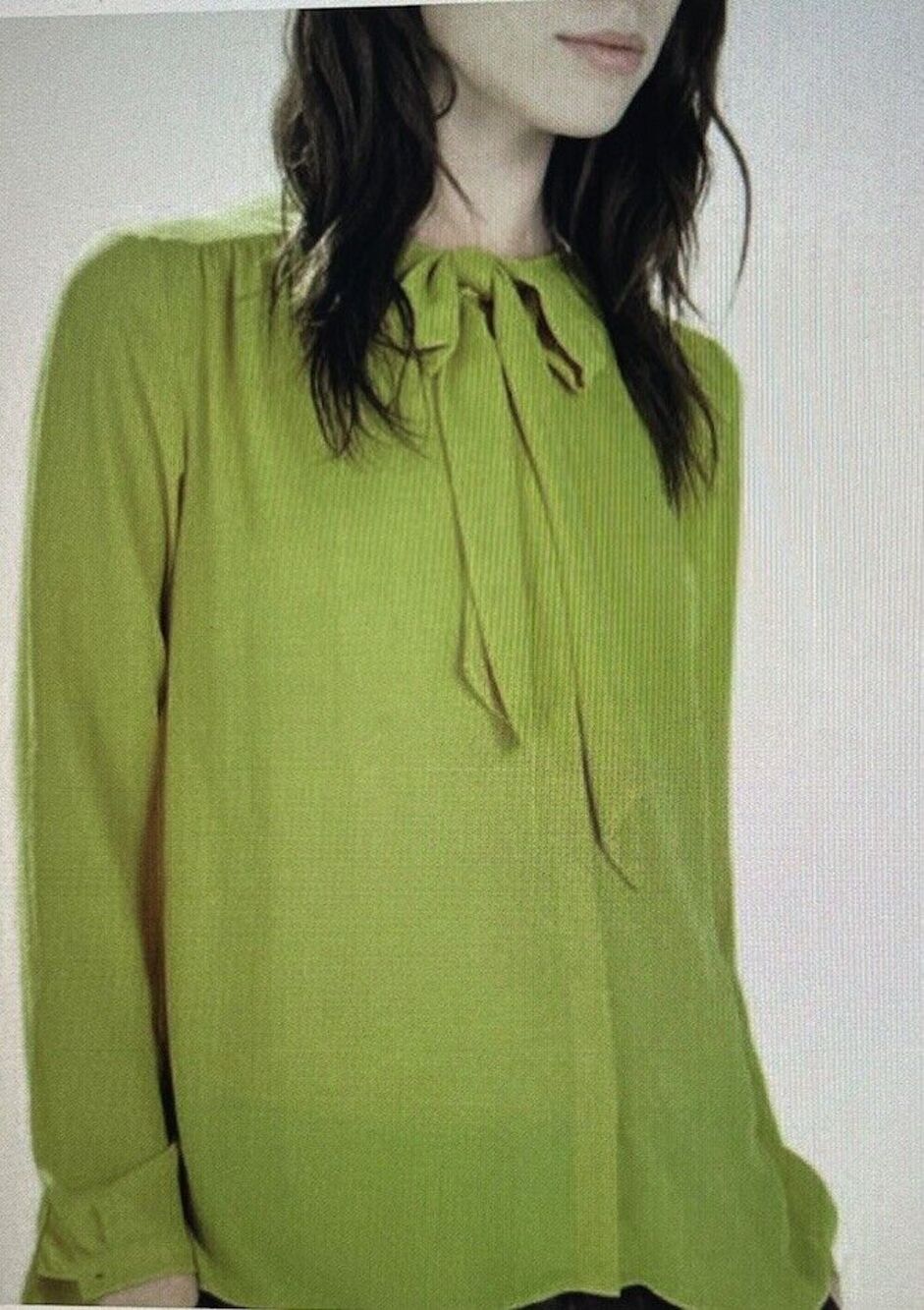 Zara Shirt Women's Size XS Yellow Long Sleeve Collar Button Down Blouse